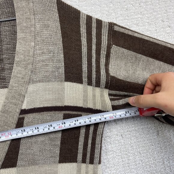 VTG Cooper Wool Blend Cardigan Brown Color block Men S Grandpa 90s Canada Made - Picture 8 of 15